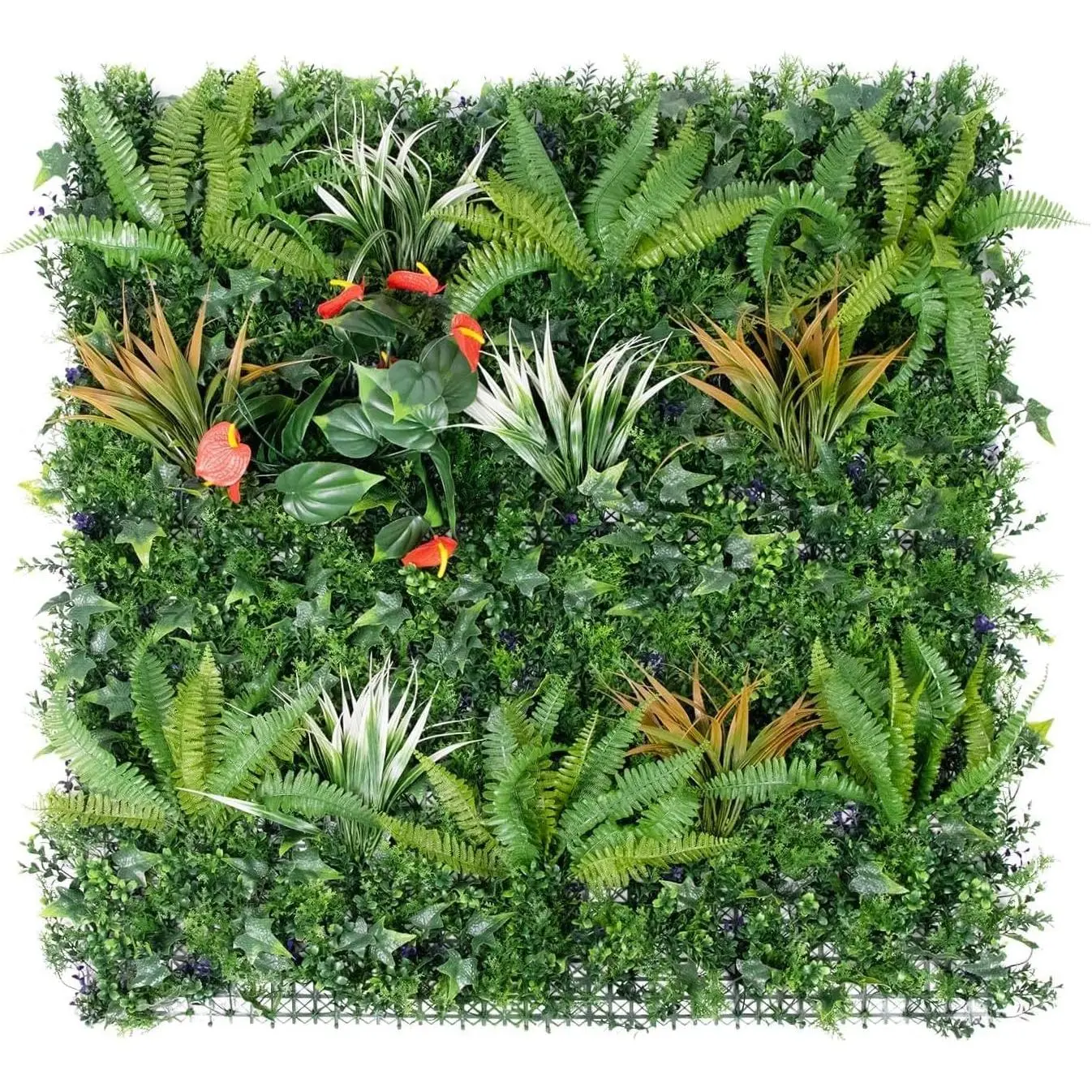 3-Pack 40" x 40" Artificial Boxwood Panels – Total 40" x 120" Privacy Screen, Faux Ivy Hedge, Easy Zip-Tie Installation, Indoor/Outdoor Greenery for Weddings, Balconies & Events
