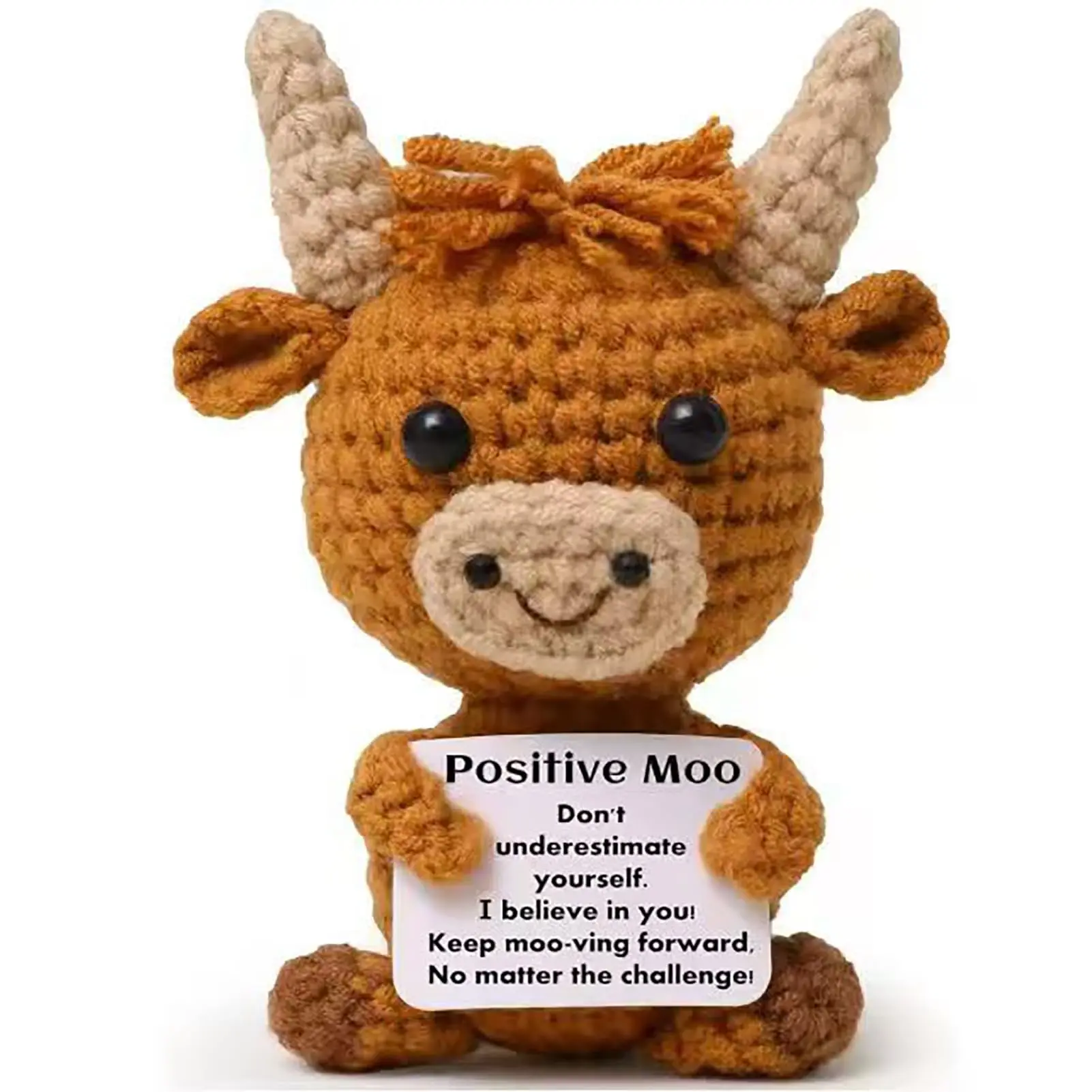 Adorable Hand Knitted Cow Stuffed Plush, Super Soft Skin-Friendly Crochet Toy, Squishy Anxiety & Stress Relief Companion, Portable Pocket Pal, Bag Pendant & Keychain, Festival Gift for Christmas, Graduation, Mother’s Day, Teacher’s Day, Home Car Desk Deco