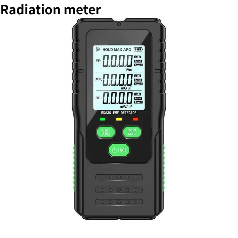 3-in-1 Sensor Handheld EMF Meter, Multi-Type Electromagnetic Radiation Detector for Electric Field (v/m), Magnetic Field (mg), RF High Frequency Radiation (w/cm²) Measurement, for Bedroom, Kitchen, V/M, Mg, W/Cm²