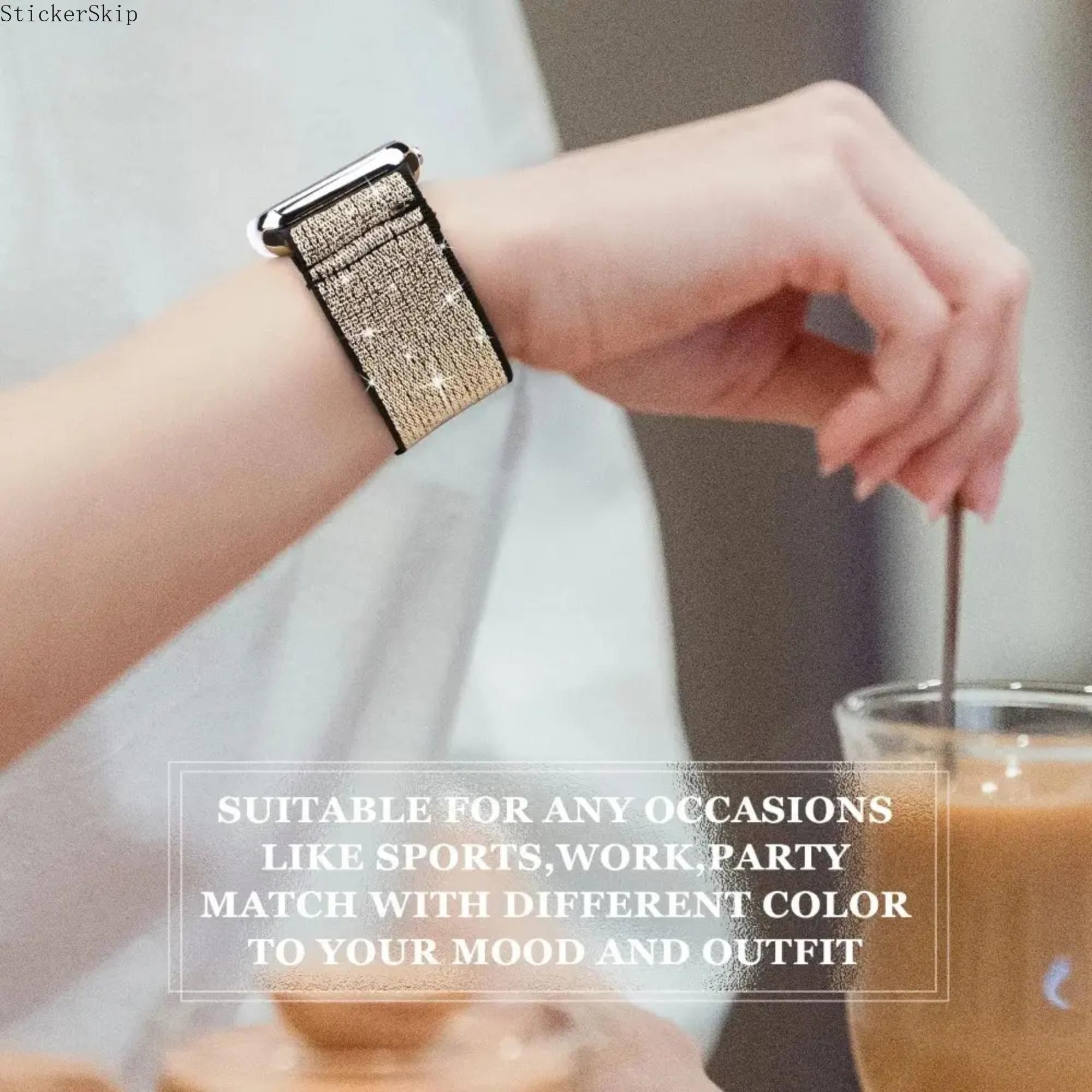 2026 Trendy Elastic Nylon Solo Loop Apple Watch Band – Adjustable Stretch Strap Compatible with 38–45mm Series 3–7 & SE, Soft Breathable Lightweight Wristband for Daily Wear, Fitness, Sleep & Gift