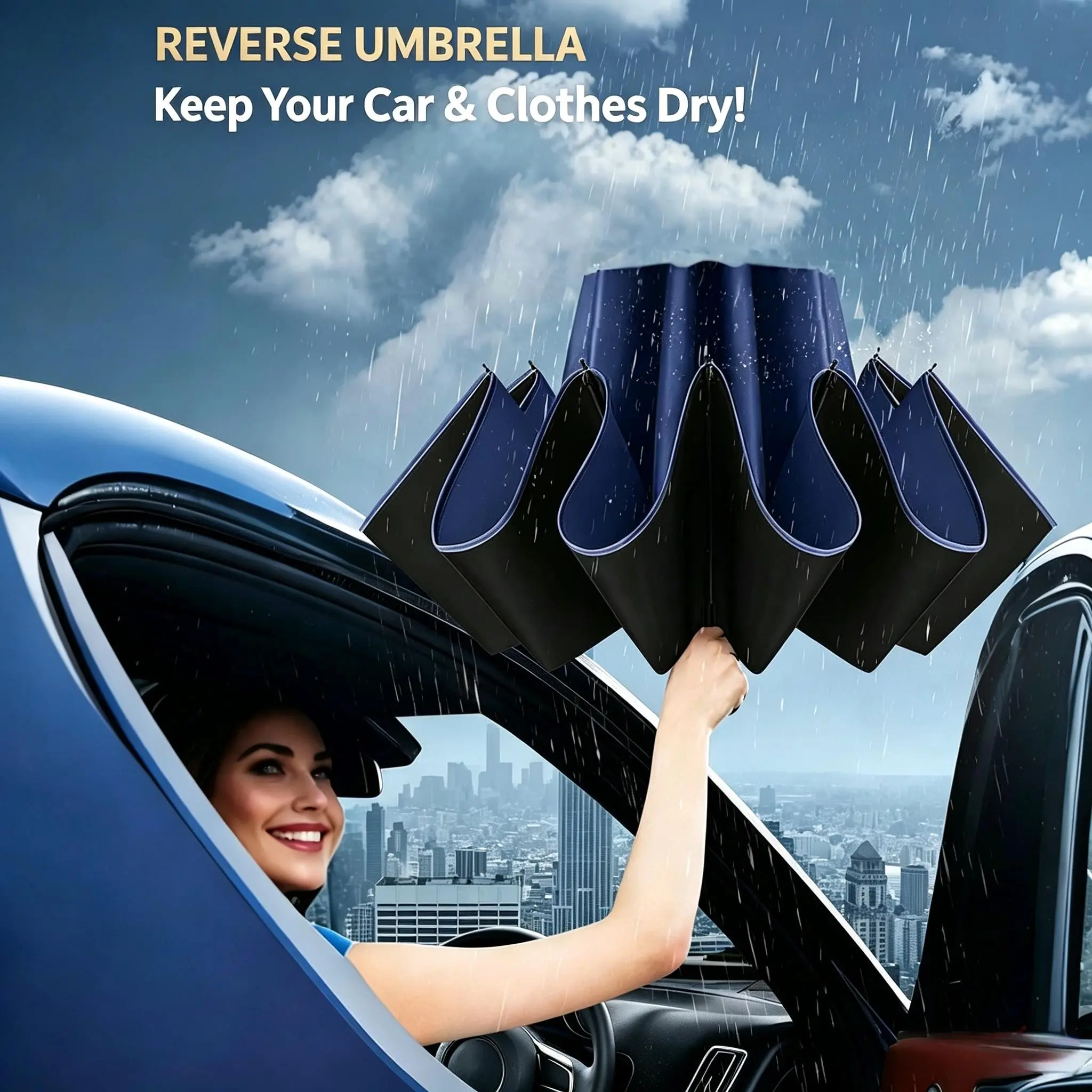 130cm Large Shade Windproof Parasol, 10 Reinforced Bones Folding Umbrella, Sun & Rain Use, Durable Outdoor Protection, 1pc