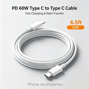 PD 60W Type C to Type C Cable For IPhone 15 16 Fast Charging For Samsung Xiaomi Huawei Type C Data phone Accessories 2M