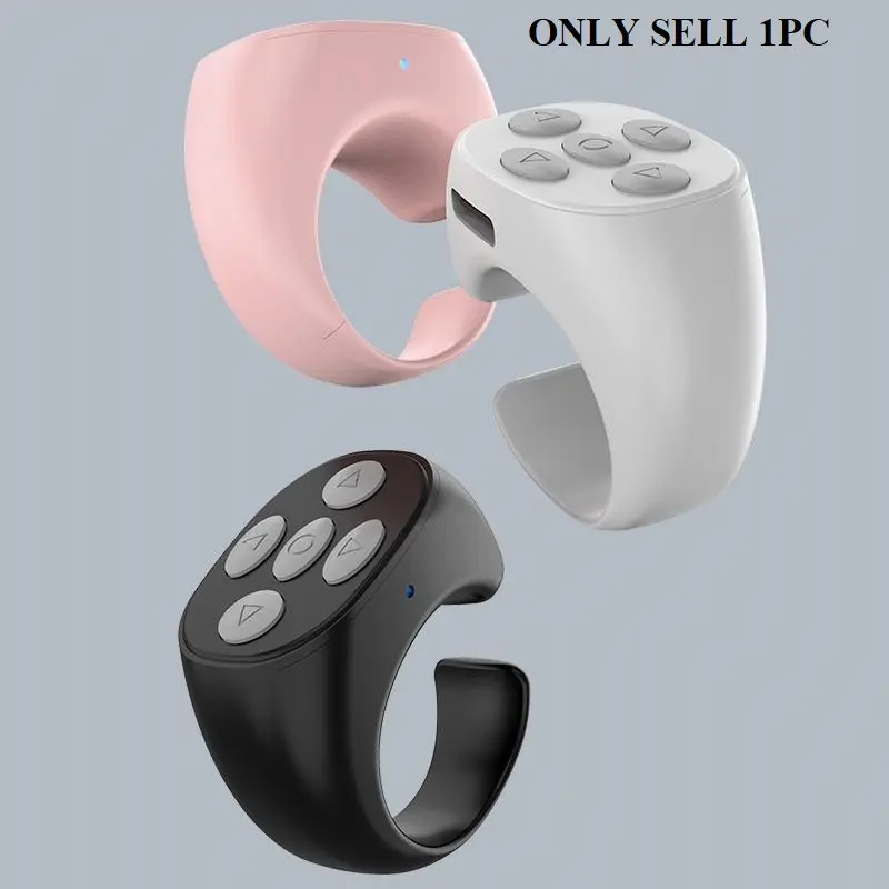 Wireless BT-compatible Remote Control Selfie Accessories Portable Wearable Automatic Page Turner Type-c Charging Ring Remote Control for Mobile Phone Smartphone
