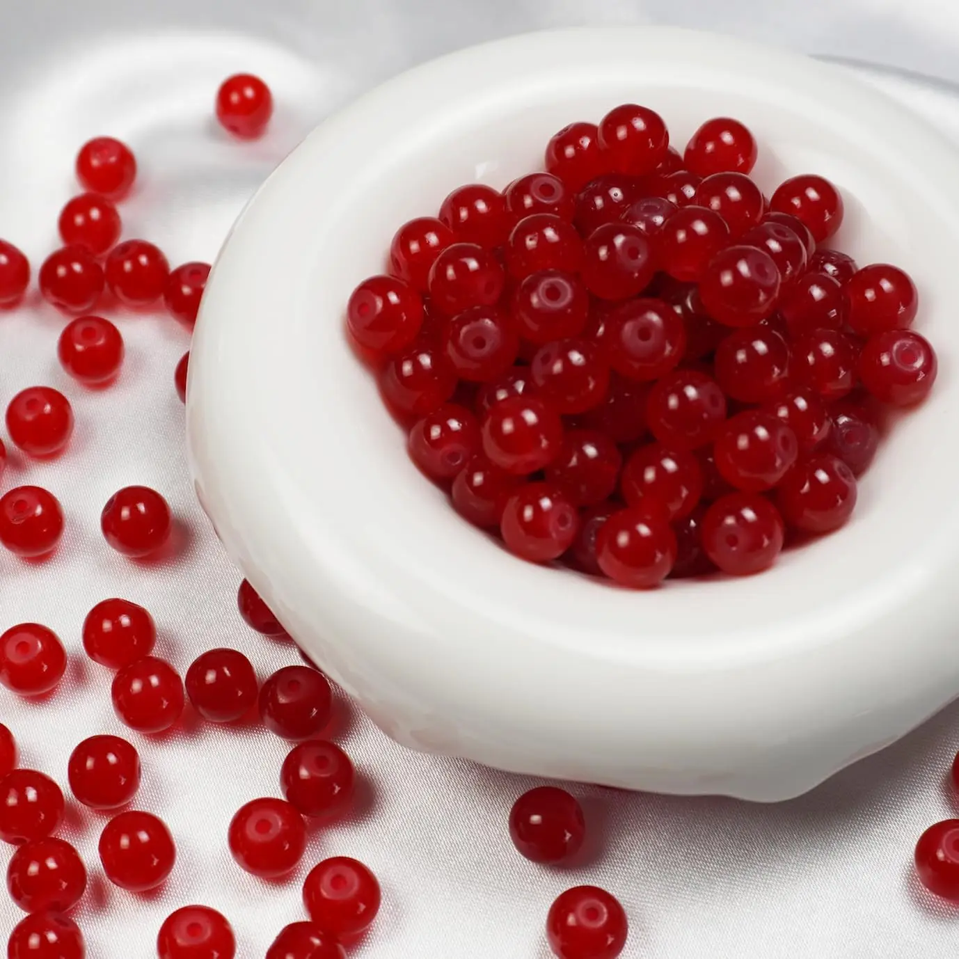 145 count Glass Beads, 8mm Glass Beads for Barcelet and  Making DIY Crafts (Red)