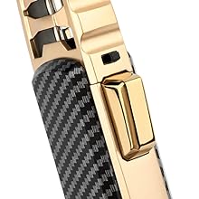 Butane, Windproof Cooking Lighter, Refillable Jet Butane Lighter with Safety and Fire Lock, Gift Box Package (Gas Not Included) (Carbon)