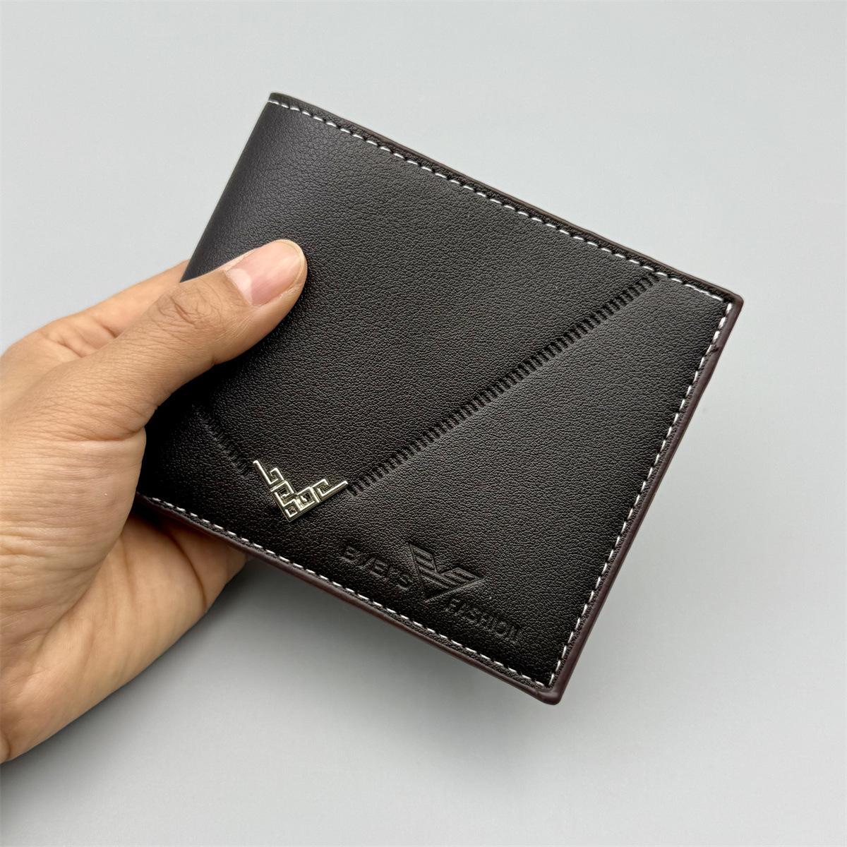 New wallet, short men's bag, high-end, simple style, multiple card slots, large capacity, business and leisure