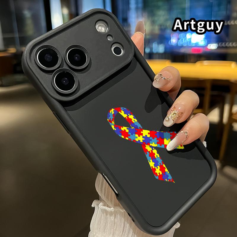 Phone Case for iPhone 17 Pro Max 16 Plus 15 14 13 12 11 Air E Autism awareness ribbon Drop Protection Shockproof Soft Silicone smartphone Cover Phone Case for iPhone 17 Pro Max 16 Plus 15 14 13 12 11 Air E Autism awareness ribbon Drop Protection Shockproof Soft Silicone smartphone Cover