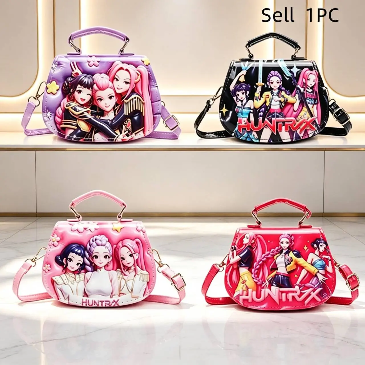 Korean Wave Singing Girl Group Women's Casual Crossbody Bag, Small Size Shoulder Pouch,  Pearl Handle Fashion Shoulder Bag, Versatile Outdoor Accessory, Daughter's Gift, Back-To-School Gift