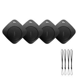 4-Pack Bluetooth Luggage Tracker, Bluetooth Tag, Key Finder, Works with Apple Find My App (iOS Only), Smart Key & Item Locator for Luggage, Backpacks & Suitcases, Replaceable Battery Included