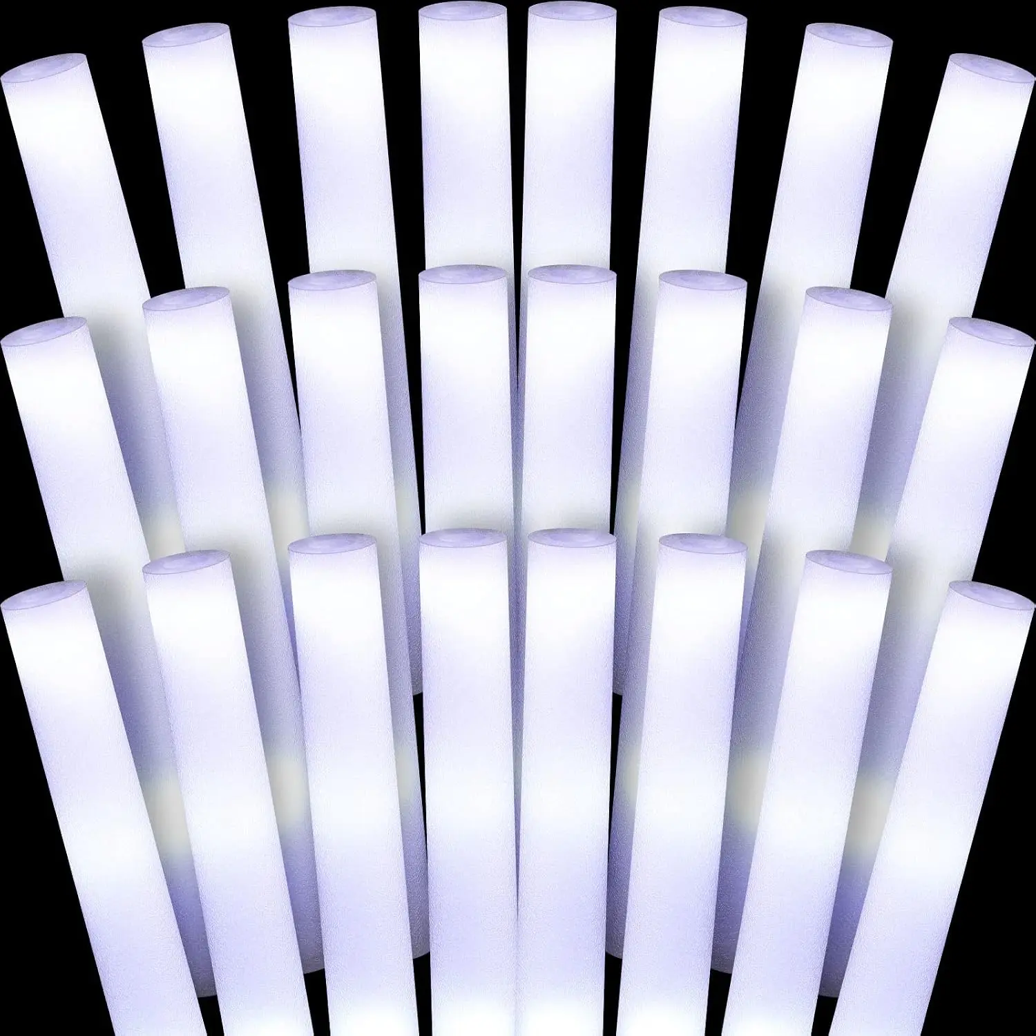 24 count LED  Sticks Bulk White Light up Sticks Flashing Glow Baton Wands Themed Party Set, Glow in the Dark Party Supplies for Wedding, Raves,Concert,Birthday,Sporting Events