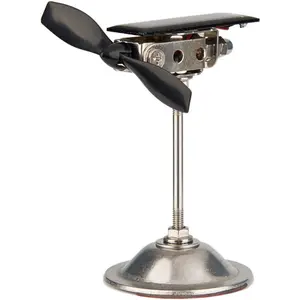 Solar Power Windmill Black Propeller Creative Solar Car Rotating Windmill Ornaments Dynamic Interior Decoration Science Home Office Desk Physics Toy Solar Car Decoration WJ154