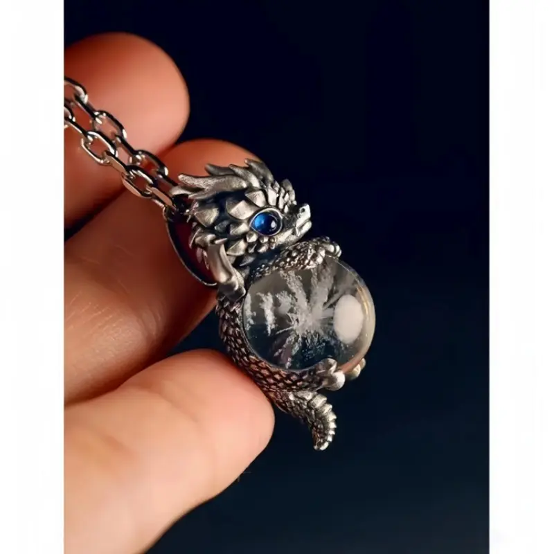 New Cute Dragon Zodiac Necklace with Grenn/ BlueEyed Dragon,  BirthdayGift/Party Gift Jewelry Necklace.Punk Style Dragon Design  Perfect Birthday Gift for Women & Girls