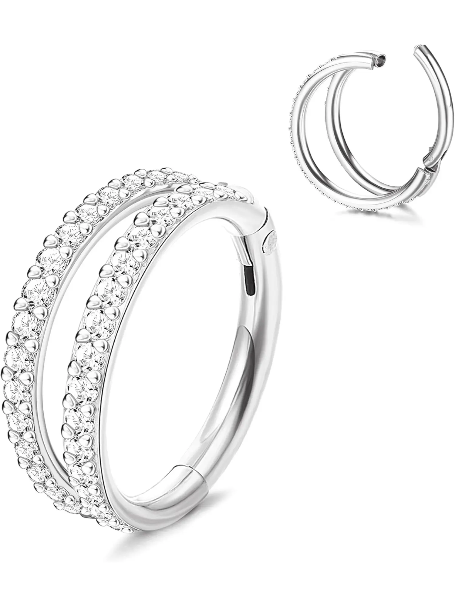 1 Piece of 16G Septum Soundboard Nose Ring 316L Surgical Steel Nose Ring Double Stacked Spiral Luke Conch Cartilage Dai's Tragus Earrings Conch Piercing Jewelry