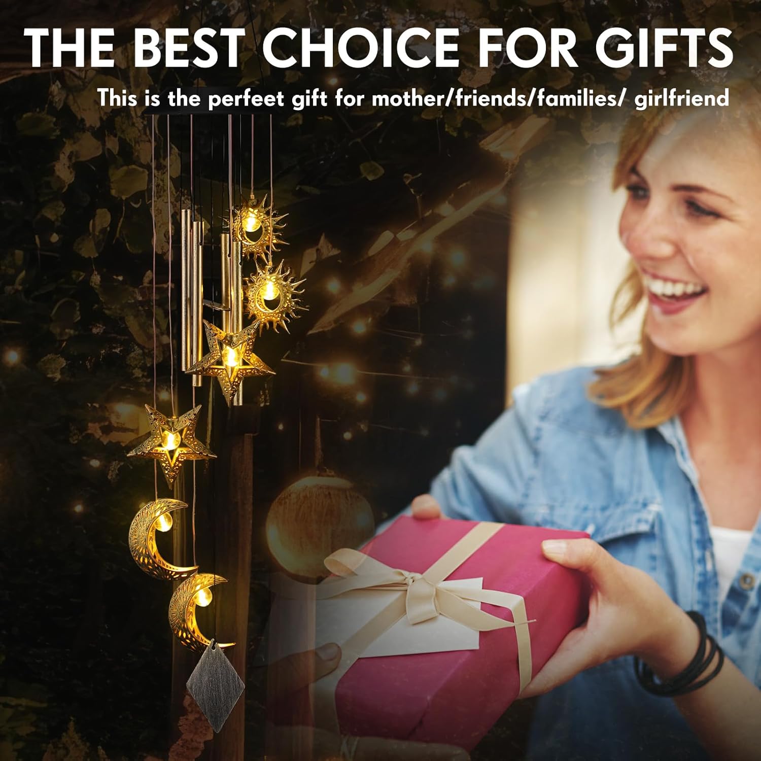 Solar Wind Chime Outdoor Camping Light, Garden Landscape Decoration, Waterproof Solar Hanging Lamp, Yard Garden Gift, Holiday Decor, Outdoor Wind Chimes, 1pc