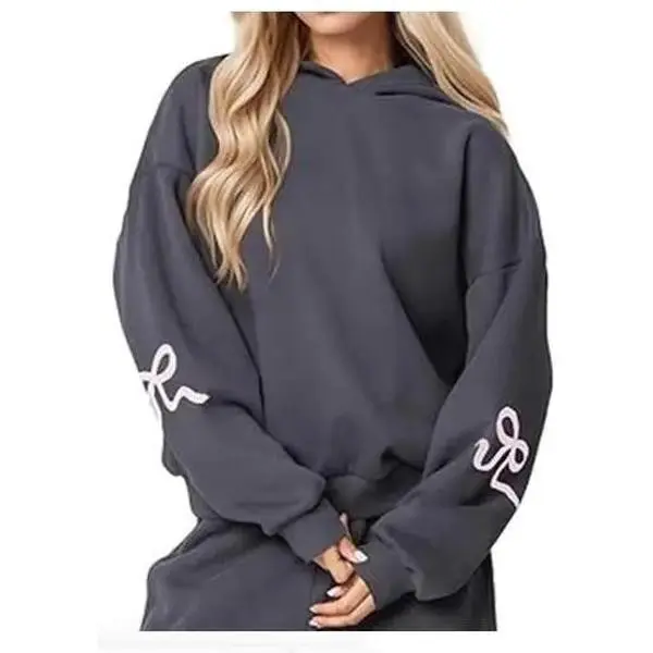 Bow Printed Sweater Casual Chic