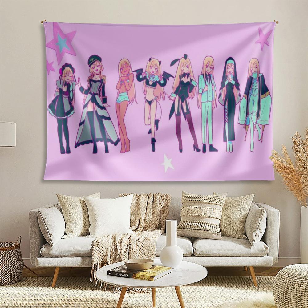 1-piece anime tapestry suitable living room, bedroom, office decoration - horizontal hanging featuring beautiful ED scenes and role-playing styles. Brightly colored polyester poster designed specifically anime fans. Durable horizontal hanging design