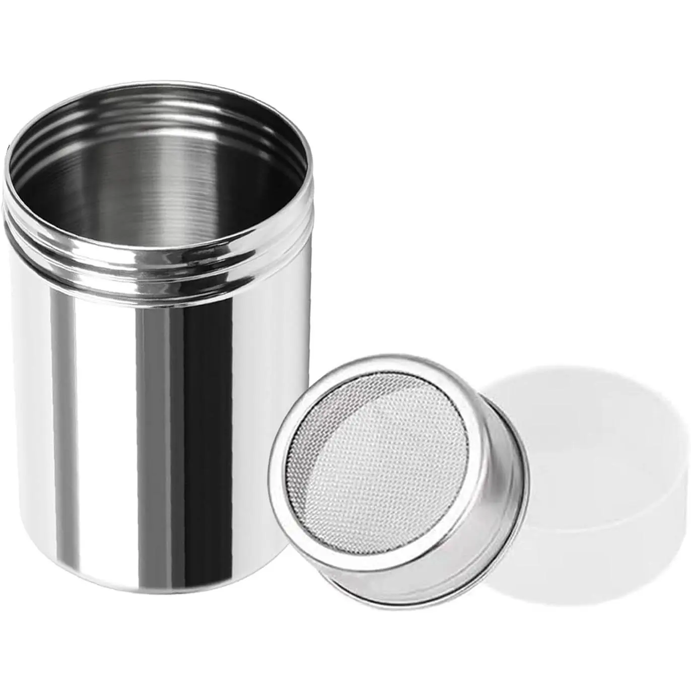 Sugar Shaker Duster with Lid, Fine Mesh Shaker  Cans for baking soda Cocoa Cornstarch Coffee Flour ect(1 Pack)
