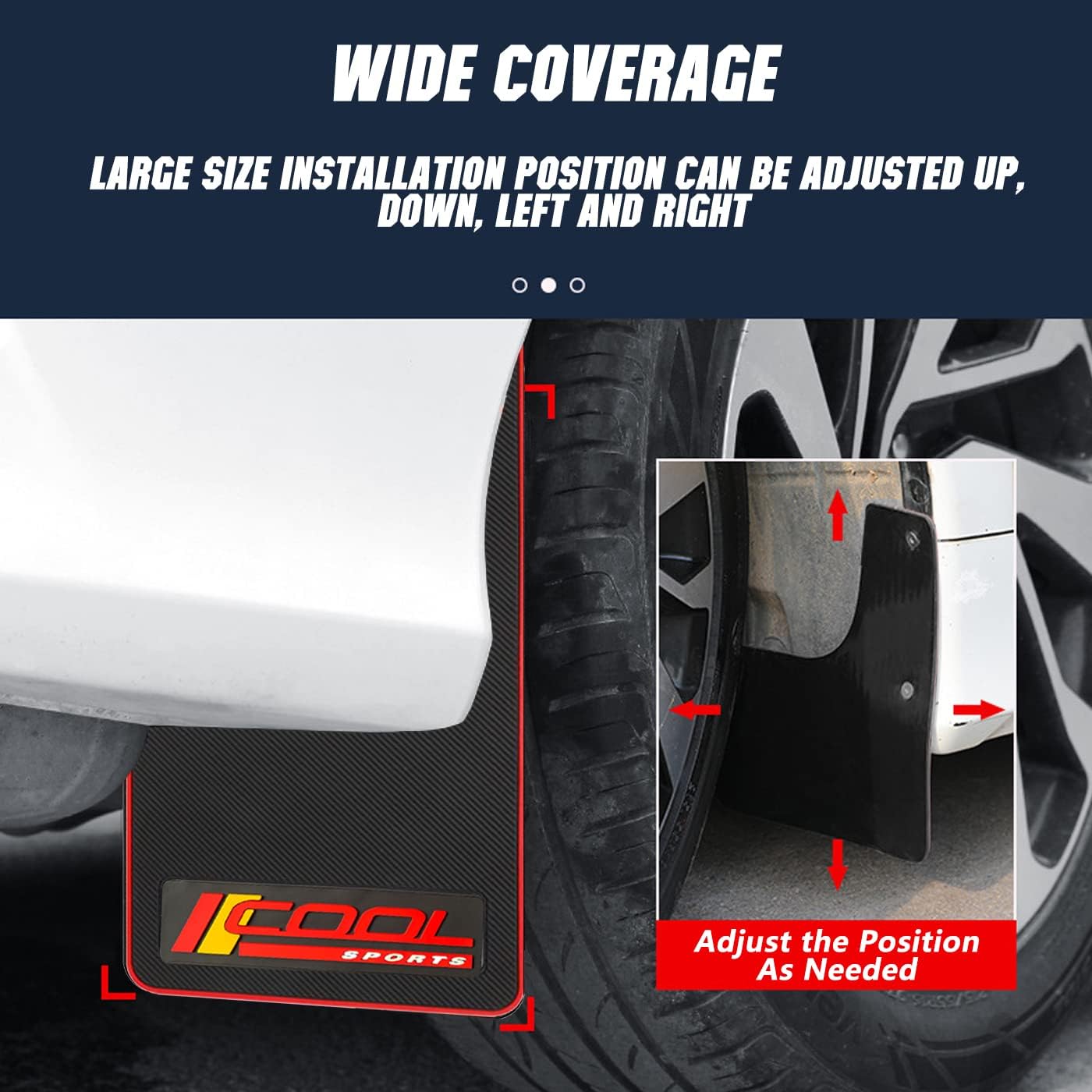 Universal Mud Flaps Fits SUVs/MPVs, Not Full-Size SUVs- Standard Size 4- Soft Glue Fenders Splash Guards Set, Heavy Duty Flexible Mudflaps, Dirt/Slush Protection- Black with Logo Cool Universal Mud Flaps Fits SUVs/MPVs, Not Full-Size SUVs- Standard Size 4- Soft Glue Fenders Splash Guards Set, Heavy Duty Flexible Mudflaps, Dirt/Slush Protection- Black with Logo Cool