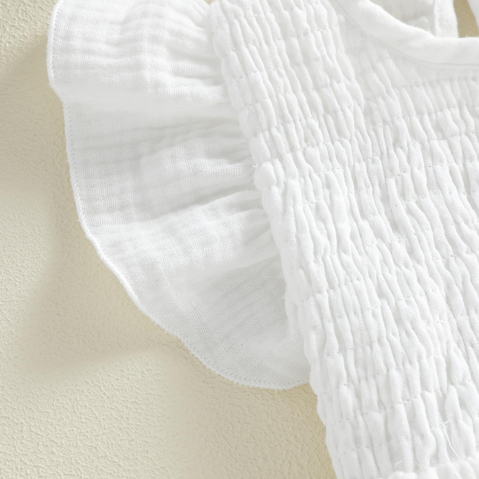 Newborn Baby Girl Romper Ruffle Sleeve Solid Smocked Bubble Romper Jumpsuit Bow Headband Cute Infant Summer Clothes Newborn Baby Girl Romper Ruffle Sleeve Solid Smocked Bubble Romper Jumpsuit Bow Headband Cute Infant Summer Clothes