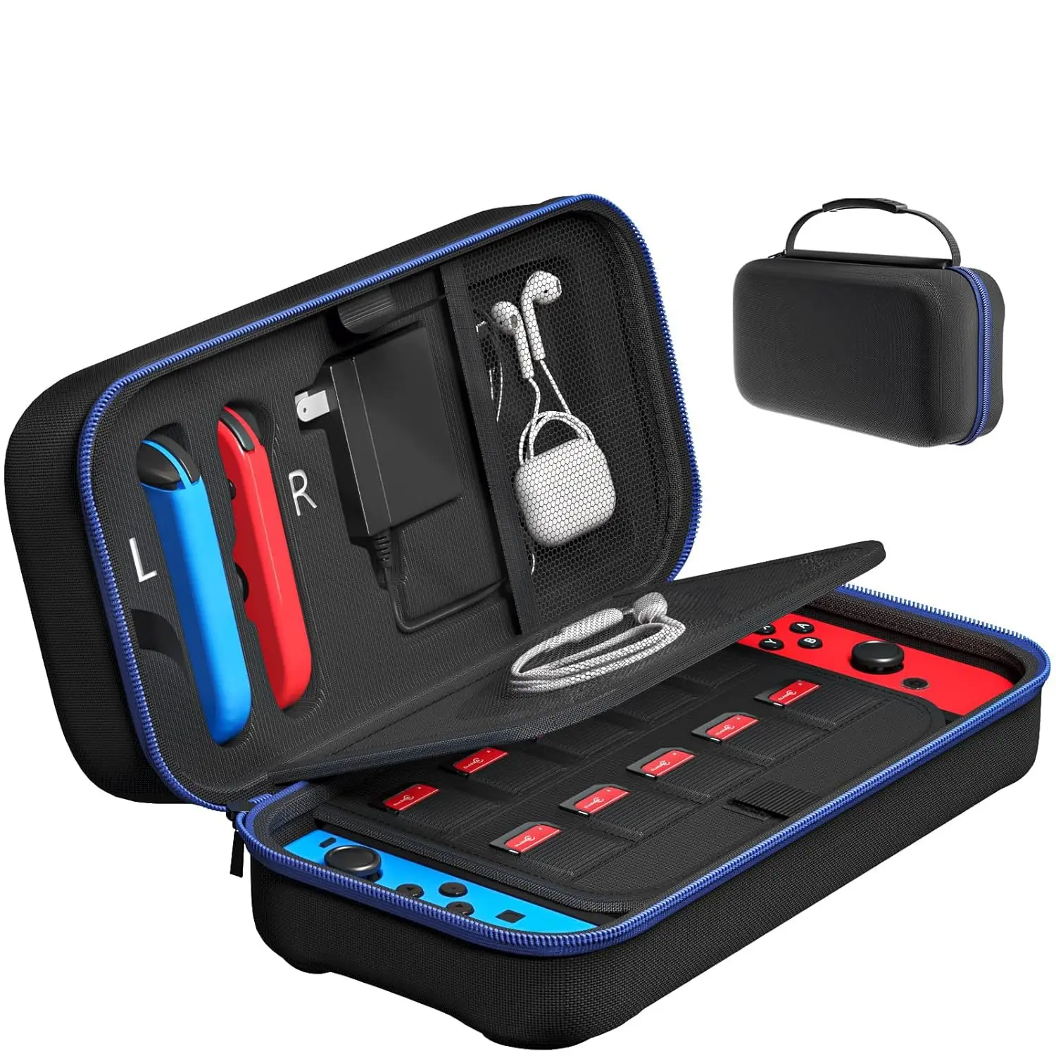 Carrying Case for Switch OLED  Suitable for Joycon and AC Adapter Portable Hard Shell Bag  Portable Travel Bag Console Black