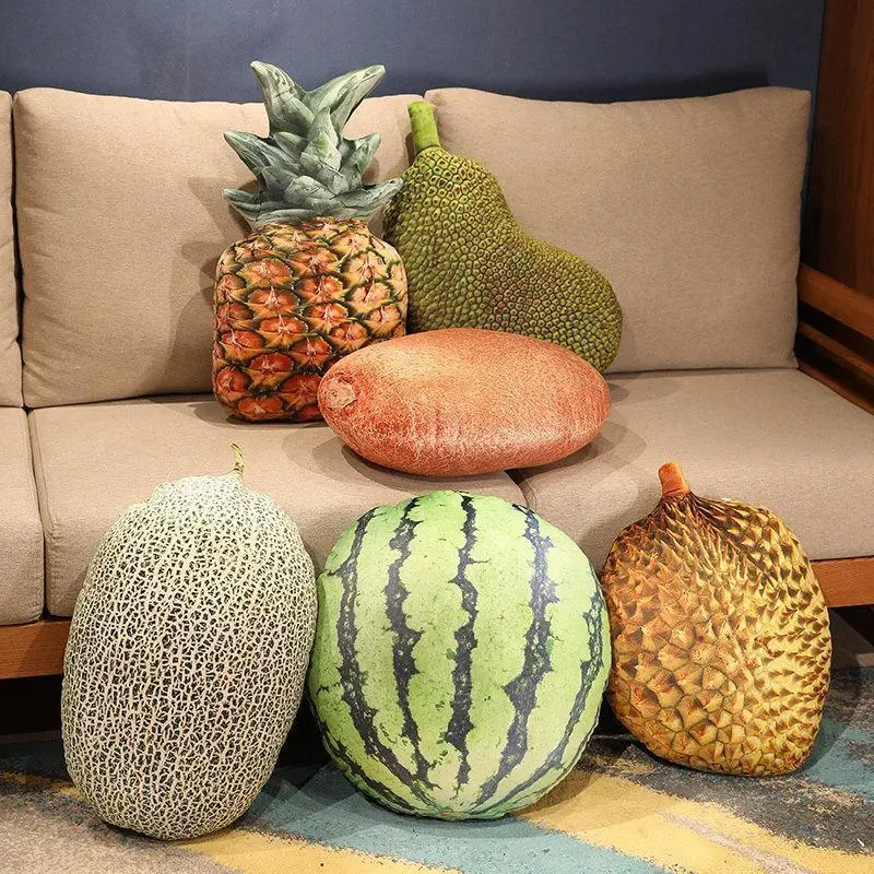 High Quality 3D Simulation Fruit-Vegetable Stuffed Pillowtoys, Realistic Strawberry (35x45cm) Durian Cushions, 40/45/50/55cm Options, House Decoration & Kids’ Funny Gift (Toys & Hobbies Classic Novelty Toys)