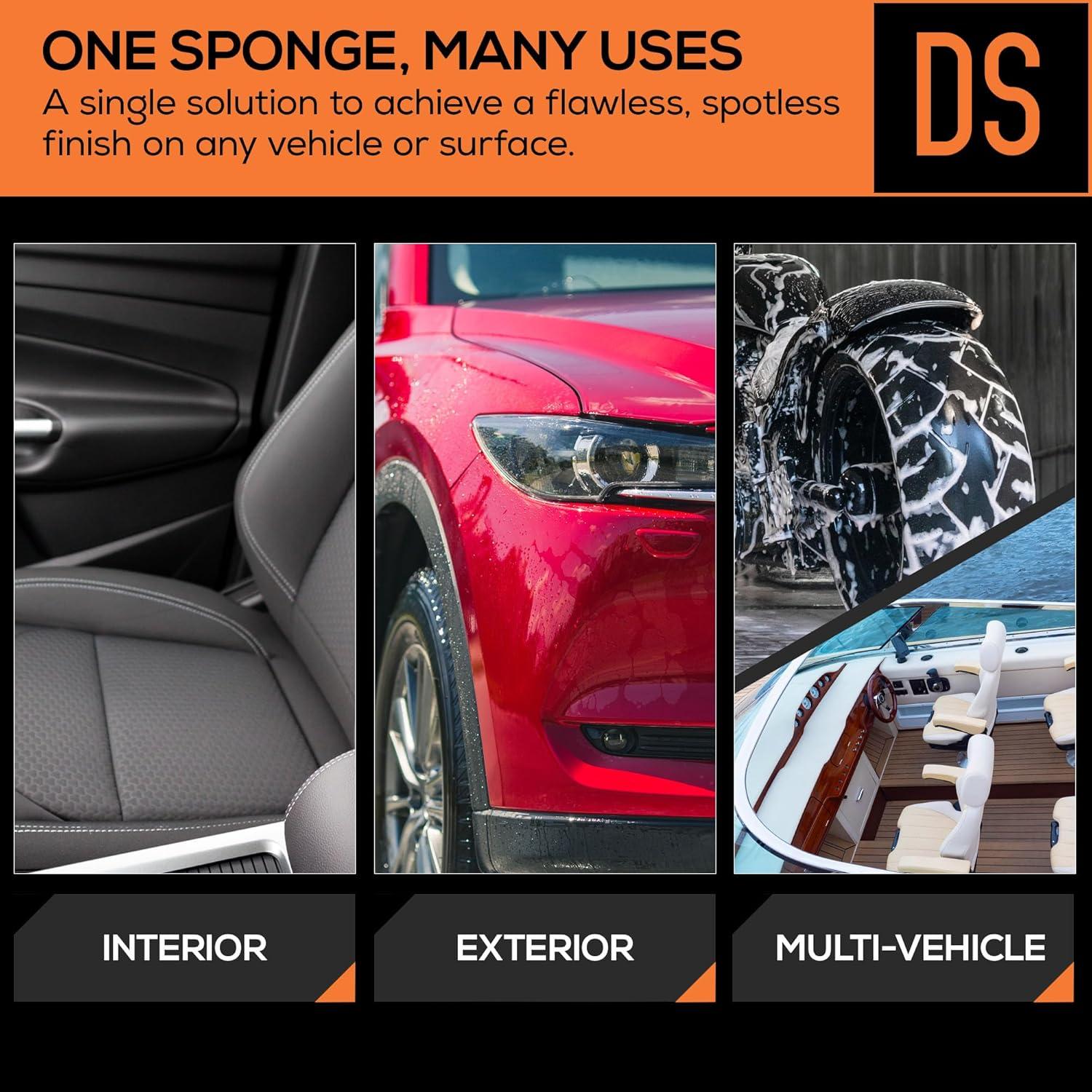 Suds Lab DS Microfiber Detailing Scrub Pad 2 Pack -  Interior Cleaning & Detailing Microfiber Scrub Pads - Safe On Leather, Vinyl, Plastic, Etc.