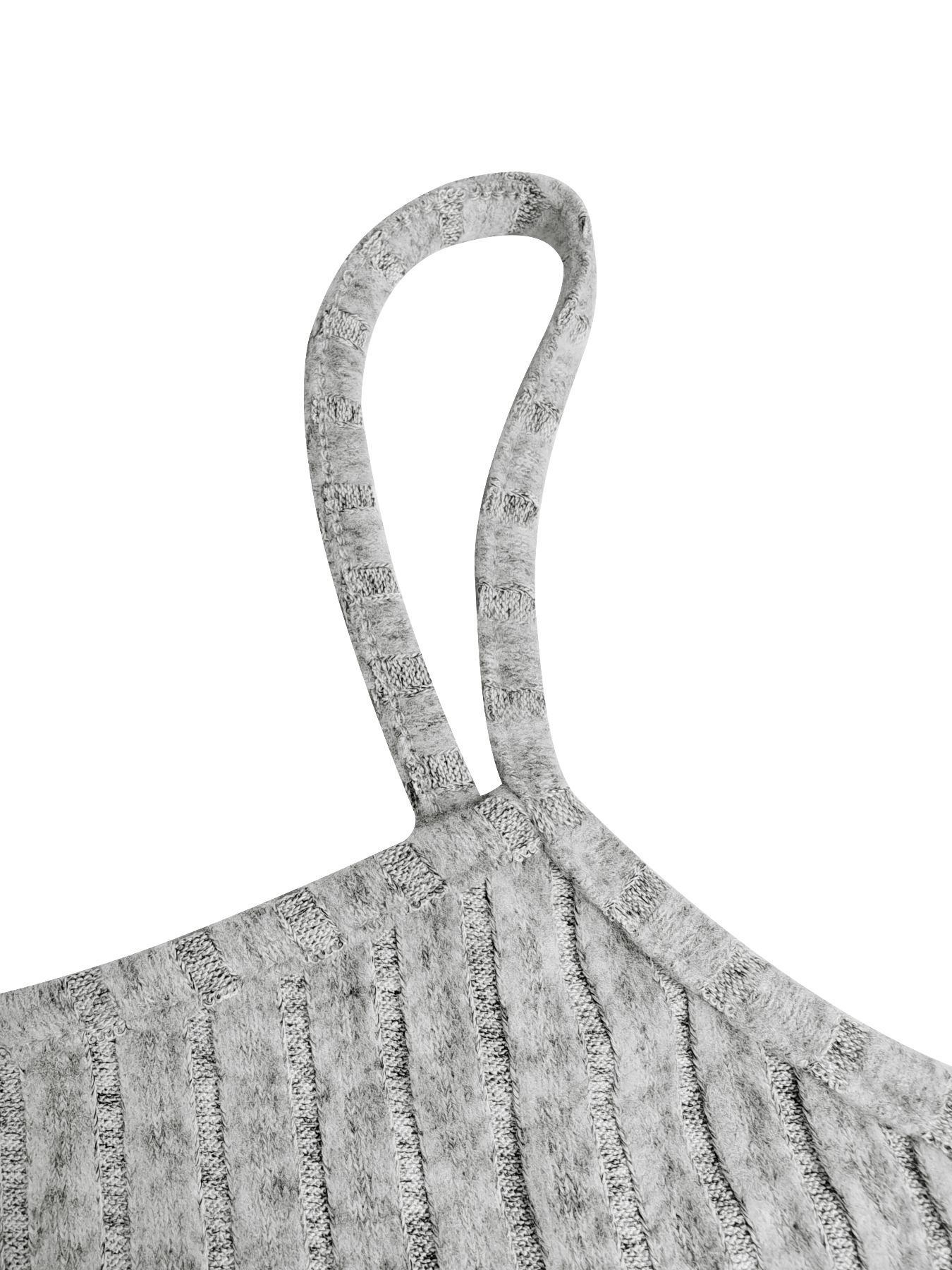 Women's Solid Ribbed Crop Top & Romper Set, Casual Basic Fashion Minimalist Cozy Top & Romper for Daily Outdoor Wear, Ladies Clothes for All Seasons, Fitted