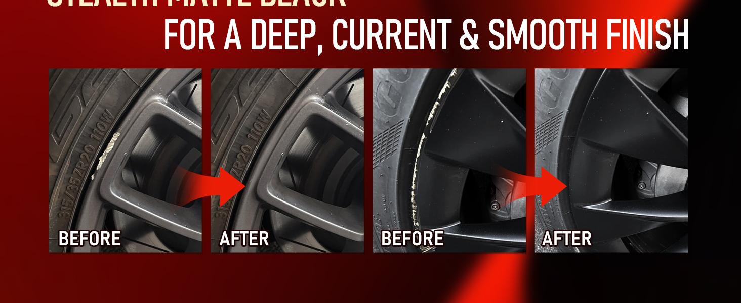 Matte Black Paint Pen, Matte Black Rim Touch Up Paint for Metal, Enamel, Car Wheel Scratch Flat Black Wheel Paint Pen, Universal Satin Matte Black Car Rim paint for Wheel Curb Rash, Scratches