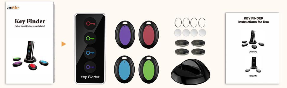 Lost Remote Finder, Remote Control Finder Locator with LED Light |     131ft RC Range Key Finder Locator Making Noise, Find My Keys Device with 4 Remote Retriever Tags |     Key Tracker, Keychain Key Finder