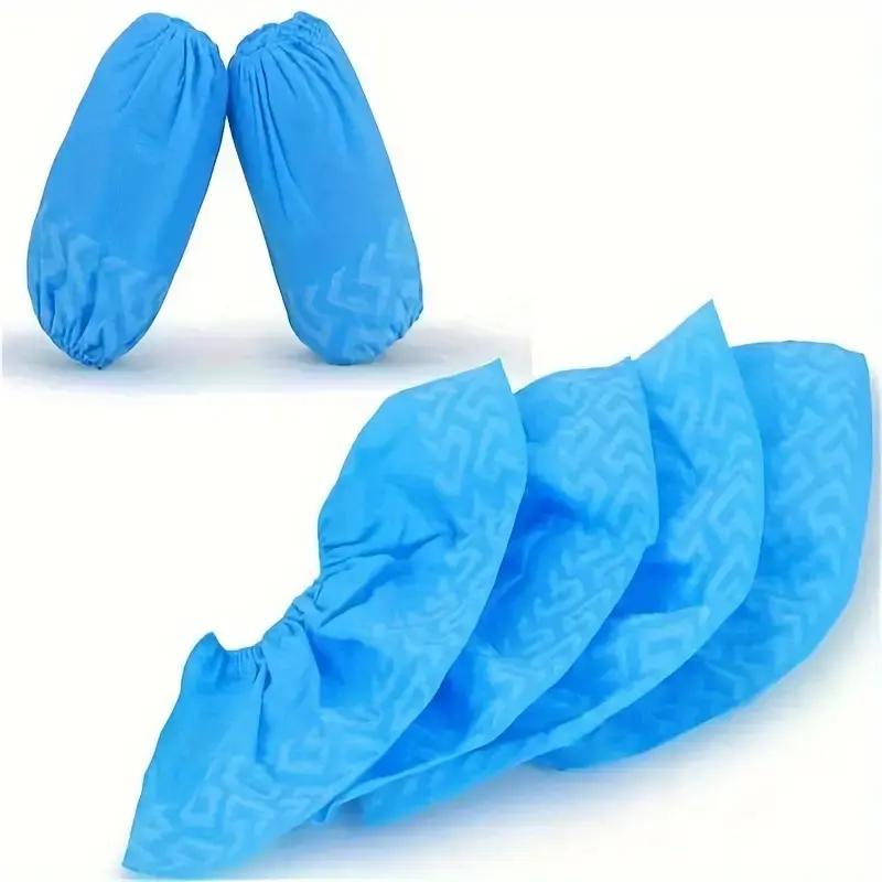 50pcs Non-Woven Shoe Covers, Breathable and Slip-Resistant, Waterproof and Dustproof, Durable Adult Size for Home Visits and Outdoor Use