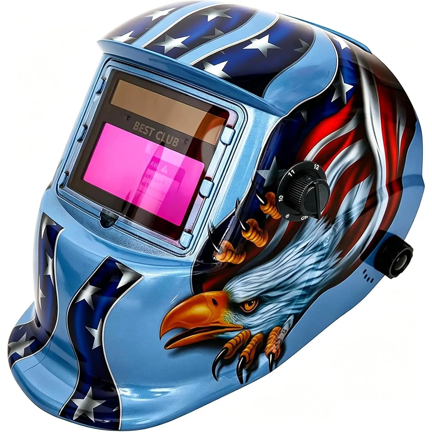 Helmet Auto Darkening : True Color Powered Hood with Shade 4/9-13 for Mig Tig Arc Welder Mask