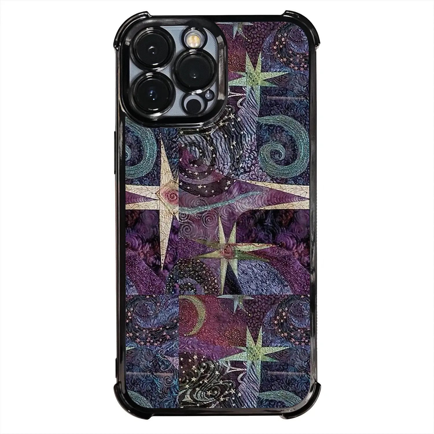 1pc of Whimsigoth Star Patchwork Phone Cases Compatible with Iphone 17, 16, 15, 14, And 13 Pro Max Covers