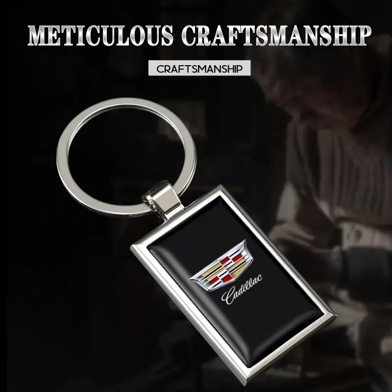 1Pcs Zinc Alloy Car Keyring Auto Logo Keychain Pendant Decoration For Cadillac Escalade CTS ATS XTS CT4 CT5 XT5 XT4 XT6 CT6 Lyriq SRX ELR Celestiq EXT XLR