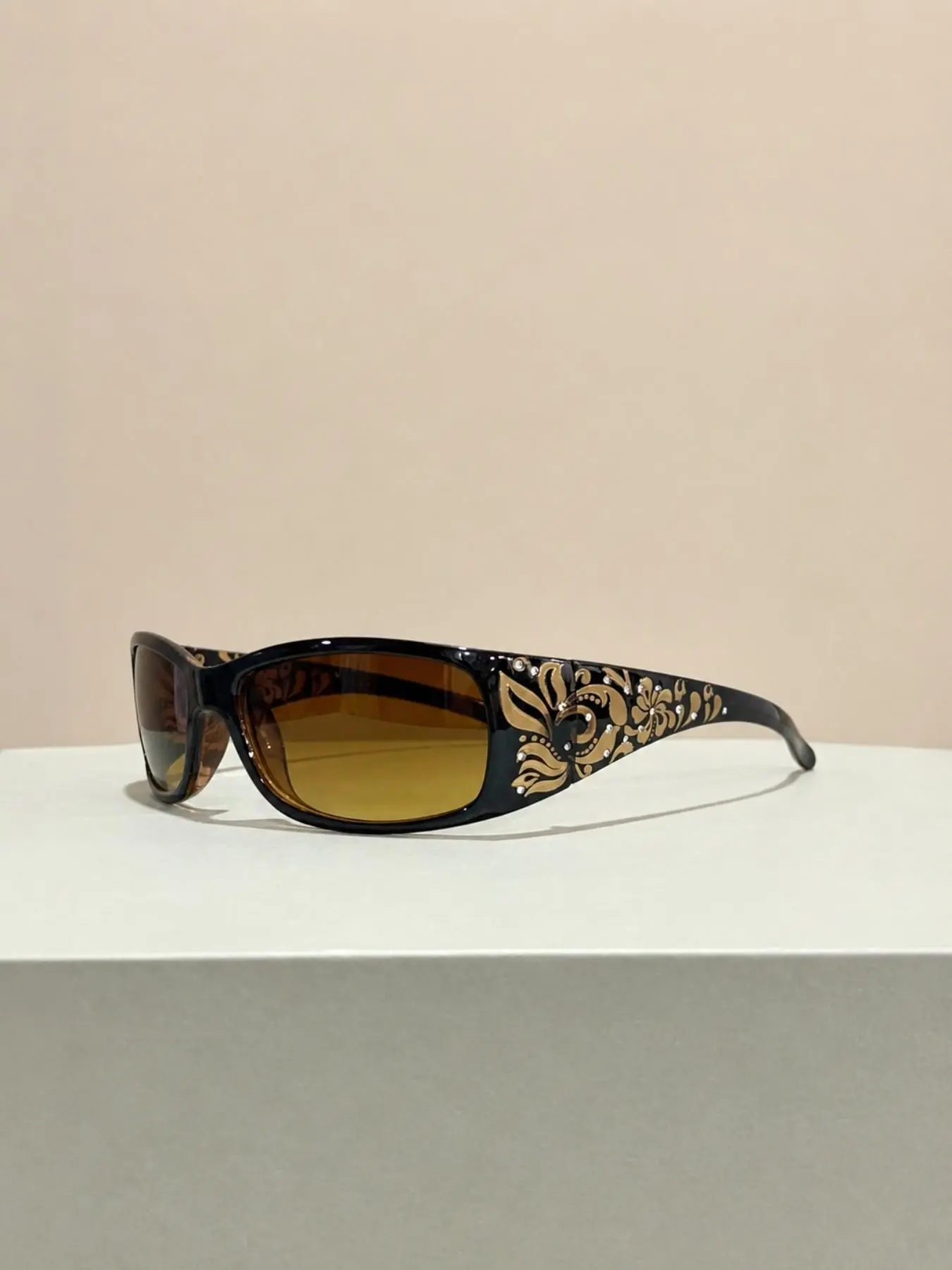 Punk Rhinestone Glasses for Women & Men, Vintage Metal Frame Eyewear, Y2K Festival Party Streetwear, Sporty Plain Design, All Seasons