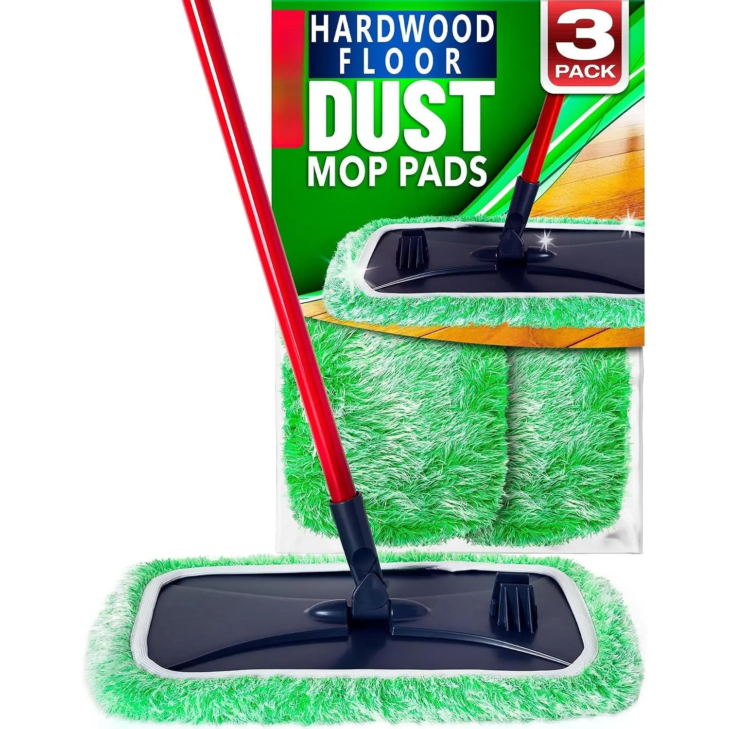Floor Duster Refills 15x8 Inches, 3-Pack (Mop Not Included) |  microfiber duster covers,  heads, hair & dust mopping cloths