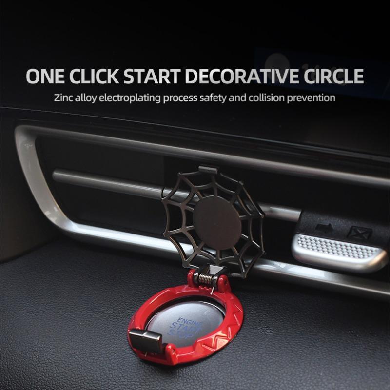 Car Engine Start Stop Button Cover, Spider Design Car Engine Start Stop Button Decoration, Universal Car Interior Accessories, Car Interior Ornaments