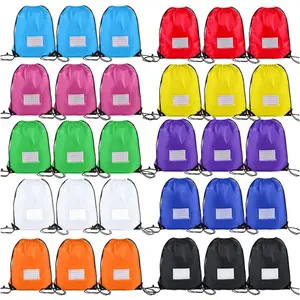 30 Pack Drawstring Bags,Bulk Draw String Backpack, DIY Gym Sports Cinch Bag Sackpack for Women Men, 10 Colors