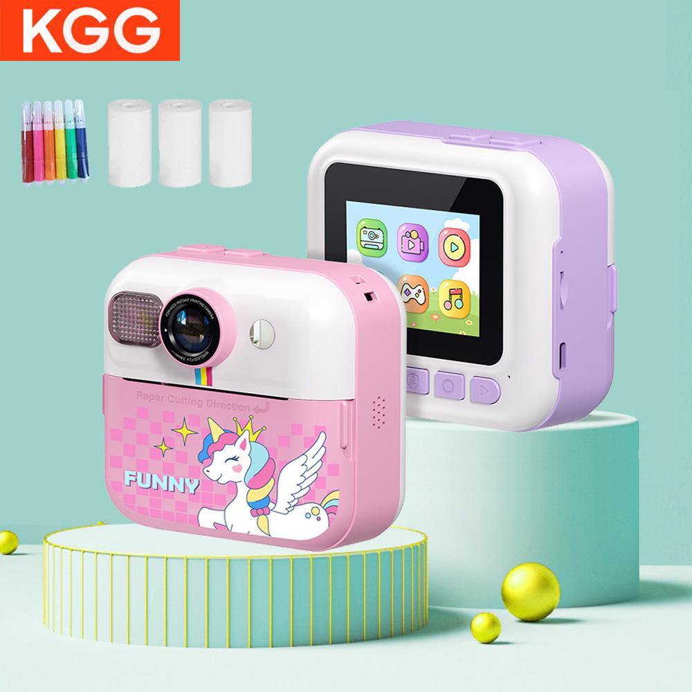KGG Instant Print Photo Camera, 1 Count LCD Screen Digital Portable Camera with 32G TF Card & Photo Paper, Mini Thermal Printer Video Educational Toy Gift, Gifts