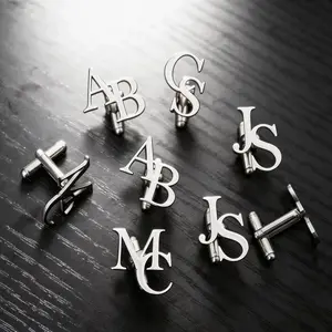 Custom Initials Letter Cufflinks Wedding Groom Suit Buttons Gentleman Cufflinks Personalize Cufflinks For Men's Accessories