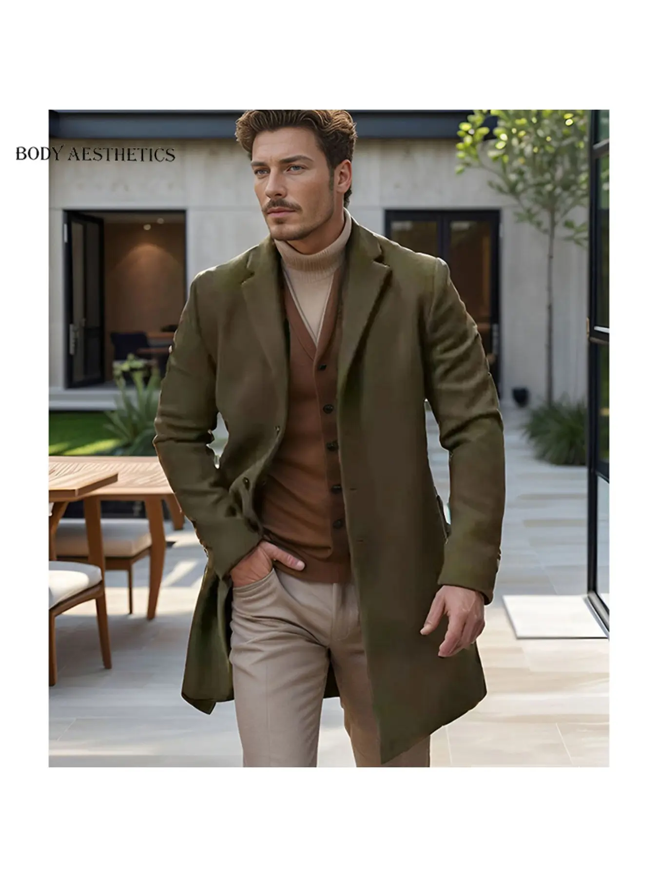 1PC Men's New Fall/Winter Collection Men's Coat, Jacket, Velvet Coat, Wool Coat. Comfortable, windproof and warm. Mid-length. Multi-color suit collar wind jacket. Slim and stylish single-button cardigan.