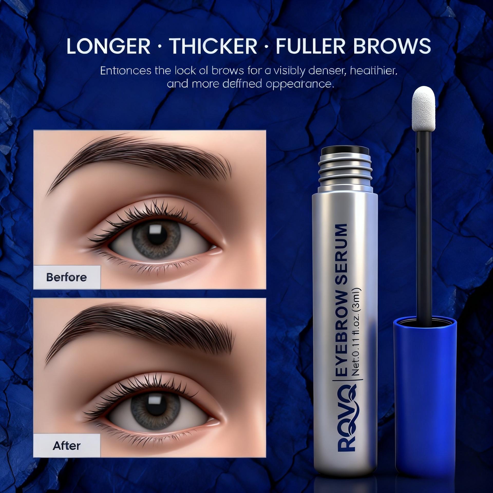 Ultimate Eyebrow Growth Serum – Faster Thicker Fuller Brows Natural Formula for Perfect Bold Brows Hydrate Moisture Collagen Peptide Ampoule Essence