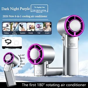TADEKERU Portable Fan Cooling Mini Handheld Turbo Fan Ice-Cooling 3600mAh Battery Operated 6 Hours 199 Gear Speed Foldable for Summer Travel Vacation Essentials Outdoor Activities Beach Indoor Use Office Desk Usage
