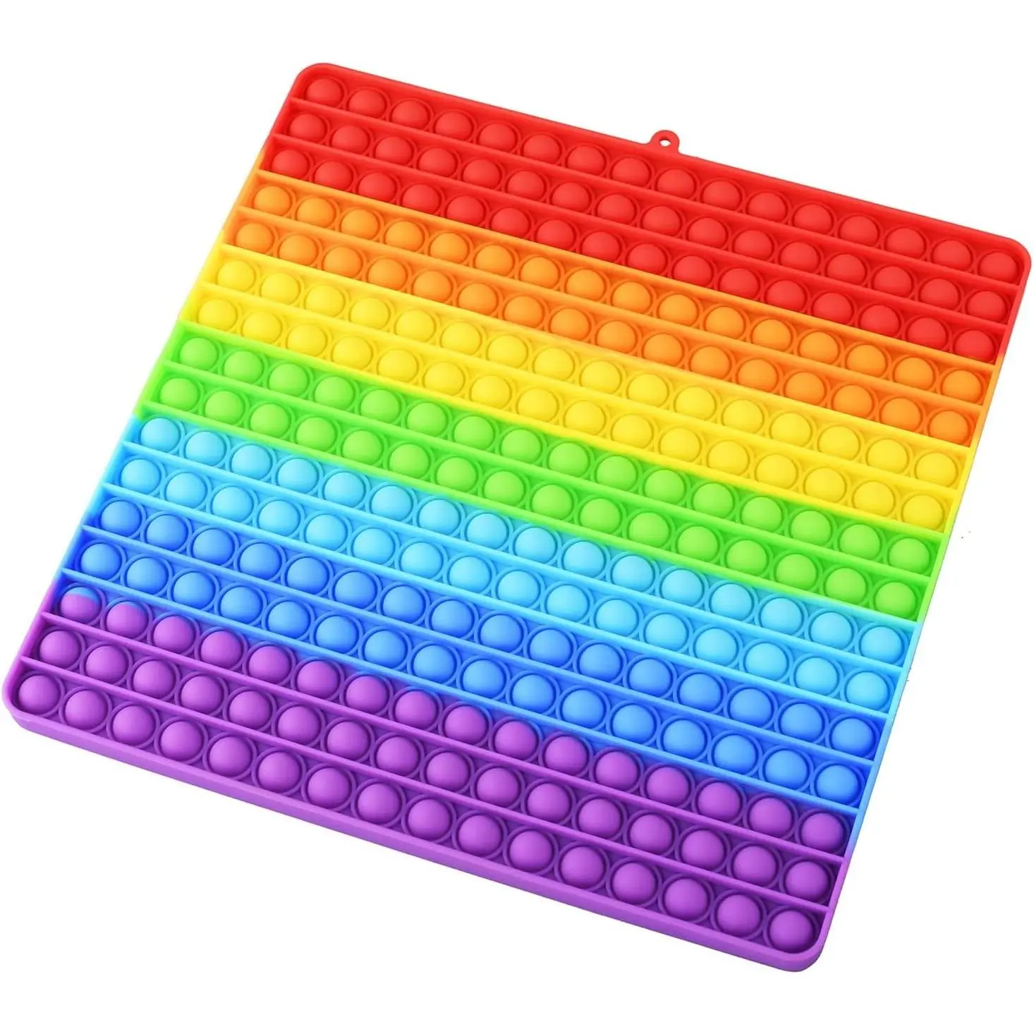 Large Size Pop Sensory Fidget Toys, Push Bubble Fidget Sensory Toys, 12 Inch, 256 Bubbles Jumbo Silicone Pressure Relieving Toys, Rainbow Color