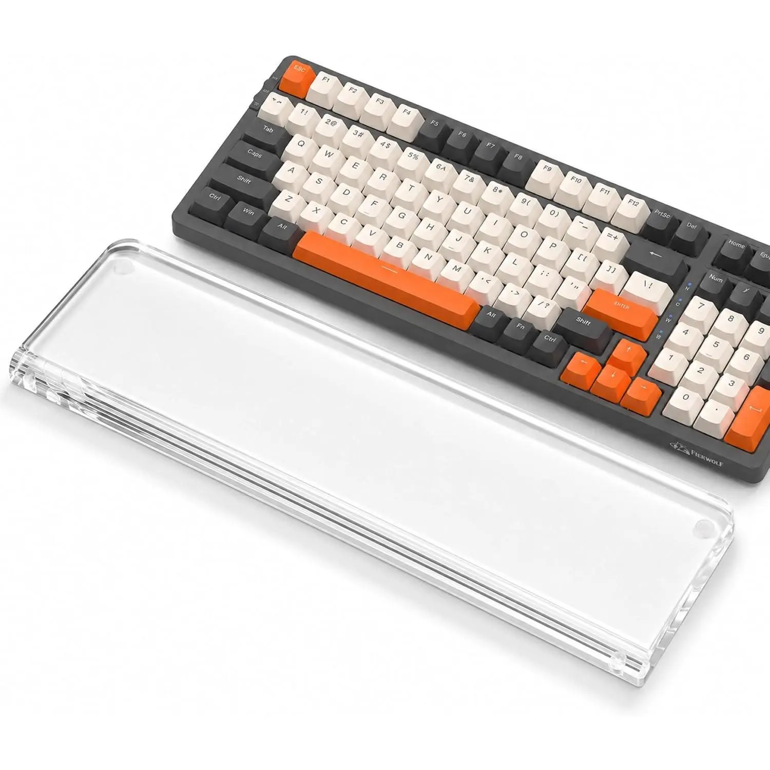 Clear Acrylic Keyboard Wrist Rest, 14.3 Inch Ergonomic Mechanical Keyboard Palm Support for Office Desk, Waterproof Transparent Typing Pad (14.3)