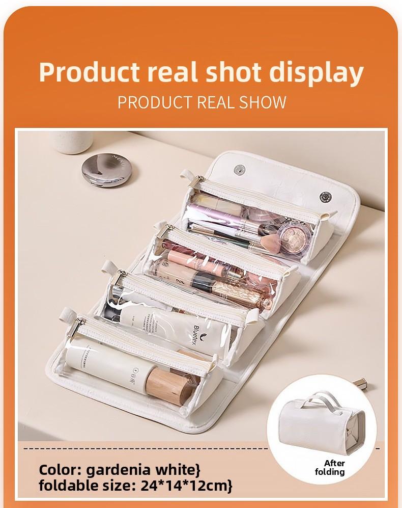 New Foldable Detachable Makeup Bag 4 in 1 Large Capacity Travel Organizer for Women Portable Tote for Outdoors