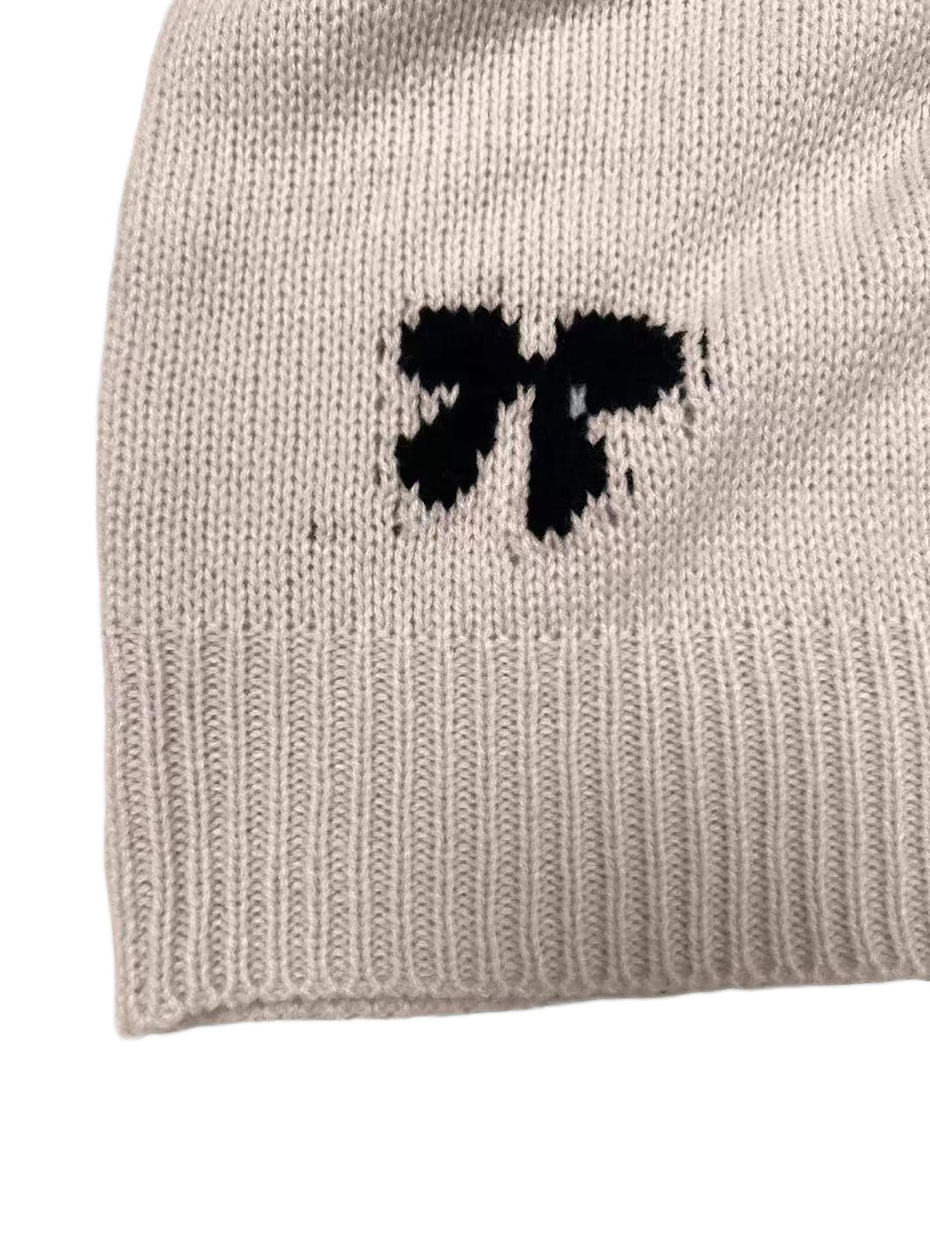 Elegant Bow Pattern Knit Pullover Sweater, Fitted Chic Long Sleeve Round Neck Casual Top for Fall & Winter, Women's Fashion Daily Wear