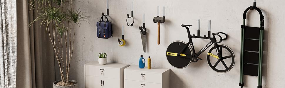 Heavy Duty Steel Hooks,Garage Storage Utility Hooks,Heavy Duty Tool Organizer,Steel Wall Mount Hook, Hose Hanger, Garage Garden Hooks (2)