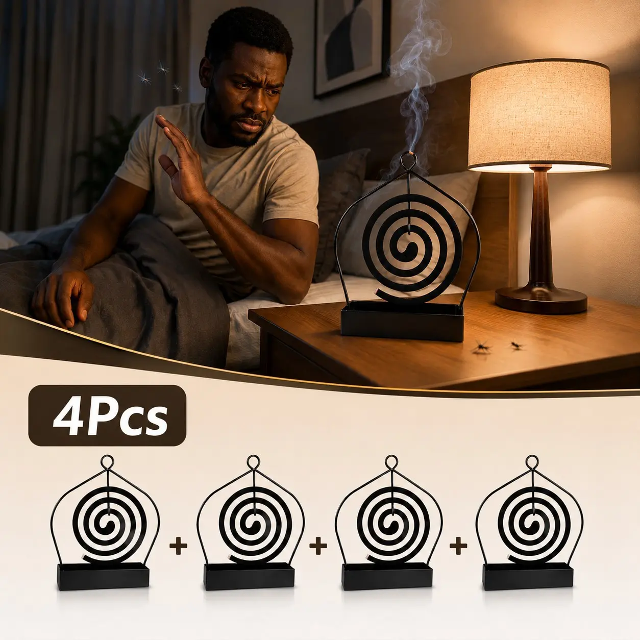 Decorative Mosquito Coil Holder, Durable Home Ash Tray Stand, Fireproof Indoor Incense Burner, Unique Gift Idea for Mom, Wife, Girlfriend