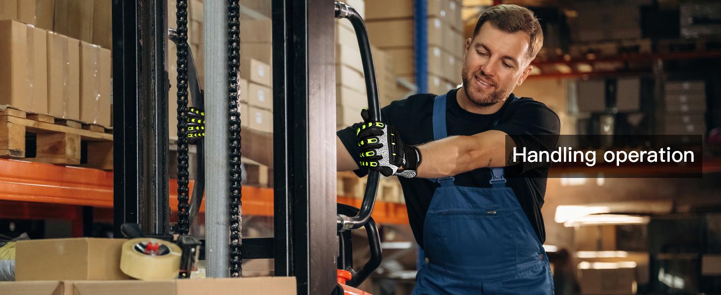Anti-Cut &Impact Reducing Work Gloves for Men- ANSI Cut Level A5 with TPR Knuckle Guards & Shock Absorption, Nitrile Coated Palm for Maximum Grip, Heavy Duty for Construction, Warehouse, Auto Repair