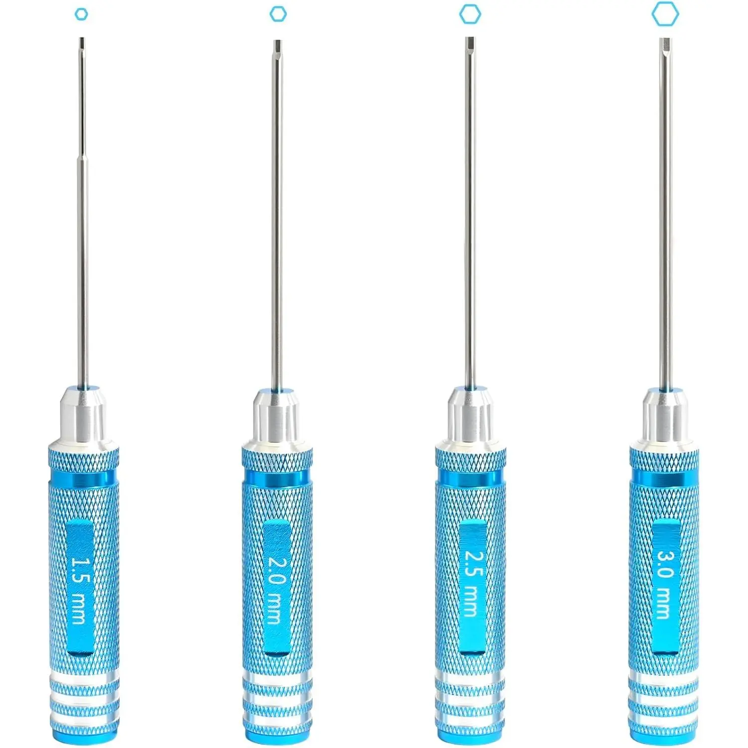 Hex Driver Set 1.5/2.0/2.5/3.0mm,   Kit | Alloy Steel Bits &  Tips, Quick-Change Allen Wrench,   Tool for  , Drones, Robots and Mini Crawlers